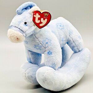 Baby TY Plush Pretty Pony Blue Rocking Horse 8 Inch 2005 Tags
